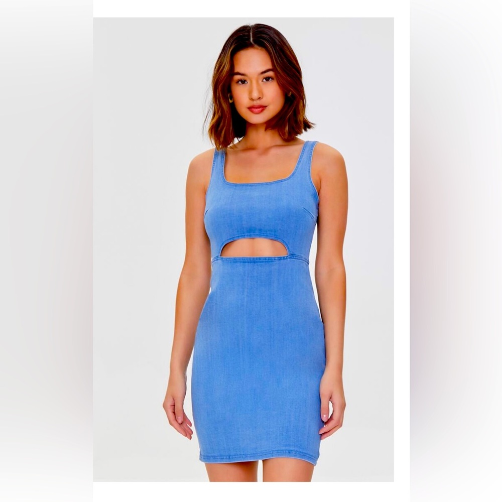 Forever 21 Cut Out Denim Mini Dress, SZ SM